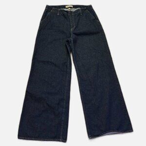 J. Crew Point Sur Jeans Womens 32 Blue Wide Leg Puddle 100% Cotton Made in USA